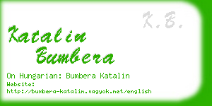 katalin bumbera business card